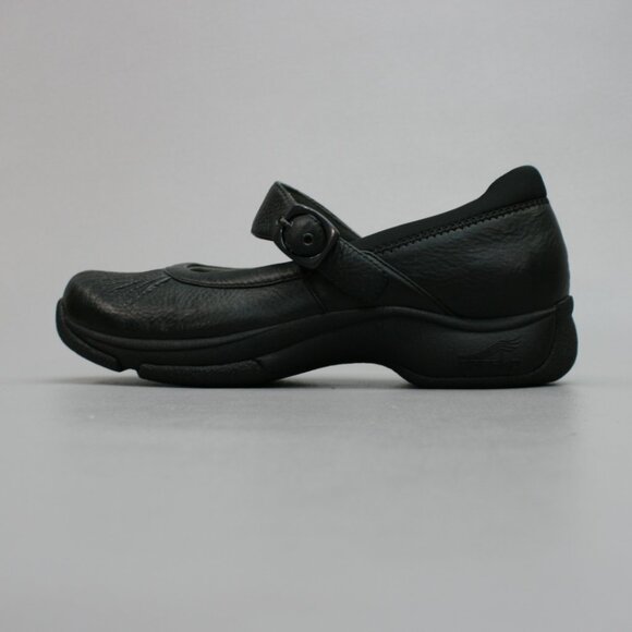 Dansko Ladies 41(10.5-11) Kitty Pleated Black Mary Jane Buckle Strap Shoes Clogs - Picture 2 of 12